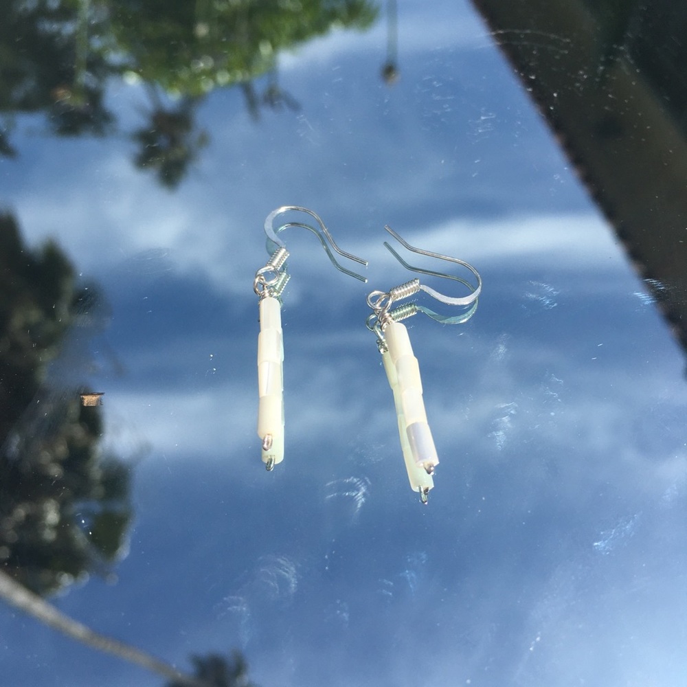 pearl square earrings